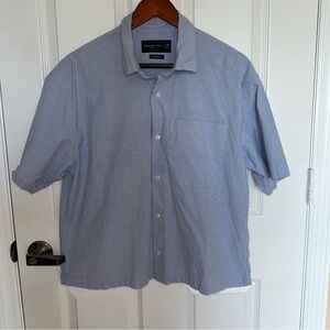 Abercrombie & Fitch Short Sleeve Button Up Shirt Blue Mens Medium